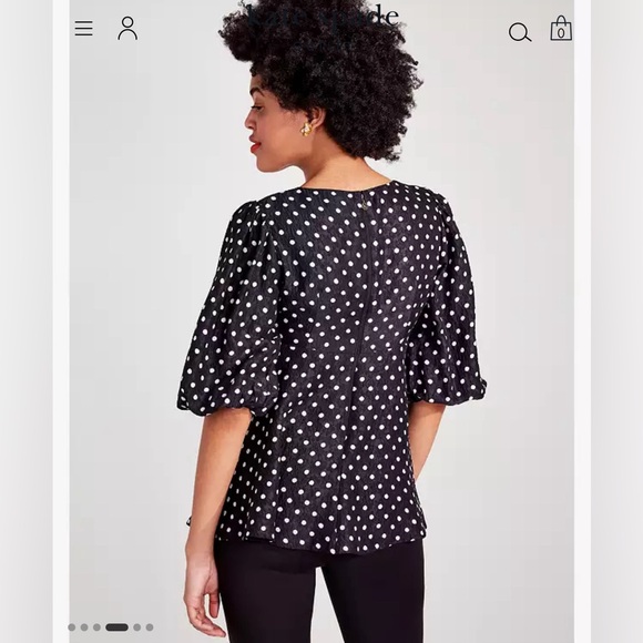 Kate Spade Harmony Dot Cloqué Top - Picture 8 of 10